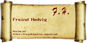 Freind Hedvig névjegykártya